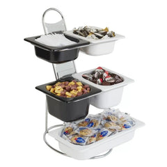 Exhibition stand, presentation and serving