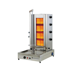 Aparat pentru shaorma pe gaz, motor inferior, 4 arzătoare infraroșu, GUD4 W