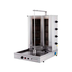 Aparat pentru shaorma pe gaz, motor inferior, 4+4 arzătoare infraroșu, GUD44 W