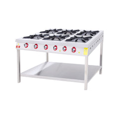 Aragaz pe suport, GPL sau gaz, cu grătar 33x33 cm, 6 arzătoare, DRNLOA-6
