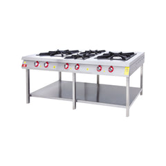 Aragaz pe suport, GPL sau gaz, cu grătar 40x40cm, 2 arzătoare mari și 2 arzătoare medii, DRNKF-2016