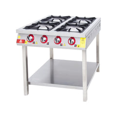 Aragaz pe suport, GPL sau gaz, cu grătar 40x40cm, 4 arzătoare 80x84cm, DRNKF-8080