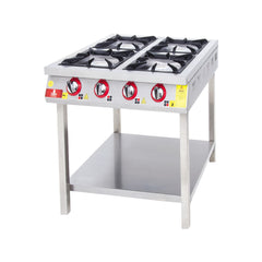 Aragaz pe suport, GPL sau gaz, cu grătar 40x40cm, 4 arzătoare 80x94cm, DRNKF-8090