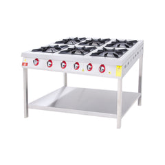 Aragaz pe suport, GPL sau gaz, cu grătar 40x40cm, 6 arzătoare 120x94cm, DRNKF-1290