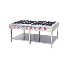 Aragaz pe suport, GPL sau gaz, cu grătar 40x40cm, 8 arzătoare, DRNKF-2010