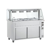 Bain Marie cu dulap încălzit și vitrină, 4 GN1/1, Inomak