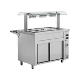 Bain Marie cu dulap încălzit, sneeze guard dublu, 3 GN1/1, Inomak