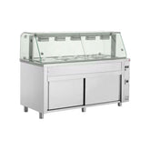 Bain Marie cu dulap neutru și vitrină, 5 GN1/1, Inomak