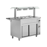 Bain Marie cu dulap neutru, sneeze guard dublu, 3 GN1/1, Inomak