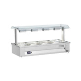 Bain Marie de banc, sneeze guard dublu, 4 GN1/1, Inomak