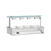 Bain Marie de banc, sneeze guard simplu, 4 GN1/1, Inomak