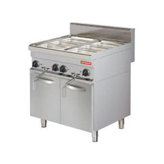 Modular electric Bain Marie, 21+21 liters, on stand with doors, Line 700, Arisco