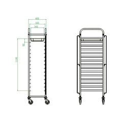 Wagen für 15 GN1/1-Schalen, Bonner