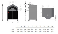 Cuptor pe lemne și gaz cu suport pentru 6 pizza, Roaster P