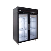 Dulap congelare inox 2 uși din sticlă, finisaj negru, CFPB2144/GL, Inomak