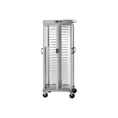 Beheizter Plattenschrank, ∅25-31 cm verchromte Roste, auf Rollen, CA 1440ACG