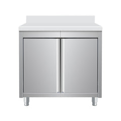 Neutraler Schrank mit Ablage und 2 Schwingtüren, 800 x 700 x 950 mm, Bonner