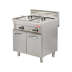 Gasfritteuse, 8+8 Liter, auf Gestell mit Türen, Serie 700, Arisco