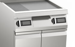 Fry-top electric dublu, platou mixt cromat, pe suport deschis, Linia 900, Silko