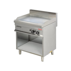 Gaskochfeld 800 mm, glatte Chromplatte, auf offenem Gestell, Line 700, Arisco