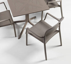 Masă cu blat 80x80 cm, tortora Clipx 80