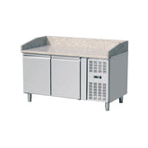 Masă frigorifică pizza, inox, 2 uși și blat granit, GMPZ2600TN, Bonner
