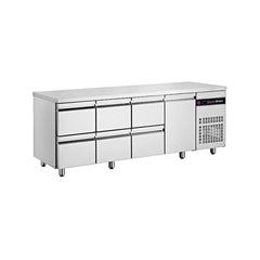 Cold table with 1 door, 6 GN1/2 drawers, side unit, stainless steel finish, Line 700, Inomak