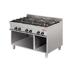 Mașină de gătit, GPL sau gaz, pe suport deschis, 6 arzătoare, Linia 900, Arisco