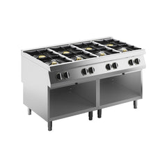 Mașină de gătit, GPL sau gaz, pe suport deschis, 8 arzătoare, Linia 900, Silko