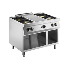 Herd mit mittlerer Strahlungsplatte und 4 Kochstellen, auf offenem Gestell, Linie 700, Silko