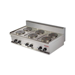 Electric benchtop cooker, 6 round hobs, Line 700, Arisco