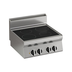 Electric cooker, benchtop, with 4 vitro ceramic hobs, Line 650, Silko