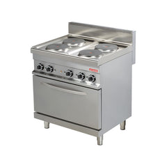 Elektroherd auf Ständer und Elektrobackofen, 4 runde Kochfelder, Serie 700, Arisco