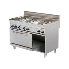 Elektroherd auf Ständer und Elektrobackofen, 6 runde Kochfelder, Serie 700, Arisco