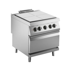 Elektrisches Kochfeld mit massiver Oberfläche, auf einem elektrischen Backofen mit 4 Kochzonen, Silko Linie 900