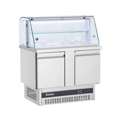 Salatvitrine mit 2 Türen, Unterteil und Vitrine, BSVP7300, Inomak