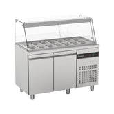 Saladetă cu 2 uși, agregat lateral și vitrină, ZQFP99, Inomak