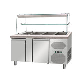 Saladetă cu 2 uși, cu vitrină și agregat lateral, GMSAI158, Bonner