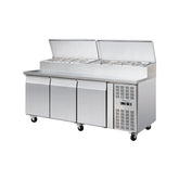 Saladetă cu 3 uși, agregat lateral și GN exterior, lățime 70cm, GMSH3000/700, Bonner