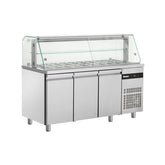 Saladetă cu 3 uși, agregat lateral și vitrină, ZQFP999, Inomak