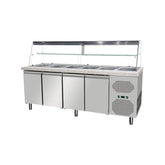 Saladetă cu 4 uși, cu vitrină și agregat lateral, GMSAI228, Bonner