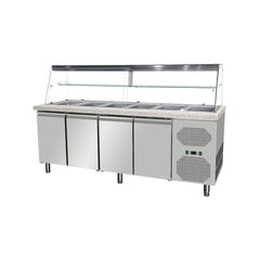 4-türige Salatvitrine mit Vitrine und Seitenschrank, GMSAI228, Bonner