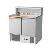 Saladetă cu blat granit, suprastructură inox, 2 uși, GMPS900, Bonner