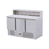 Saladetă cu blat granit, suprastructură inox, 3 uși, GMPS903, Bonner