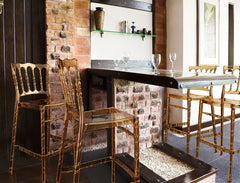 Scaun înalt auriu Opera Bar 65