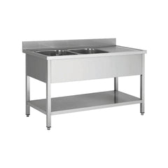 Doppelspüle mit Abtropfschale rechts, 1600x600x950, Bonner