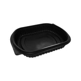 Caserolă meniu din PP neagră pentru microunde și capac