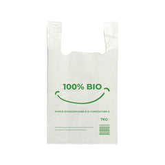 White biodegradable bag