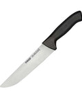 Cuțit de măcelar profesional PRG, lamă de 19cm, mâner negru, esențial în bucătăriile HORECA.