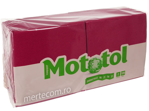 Șervețele mototol bordo, hârtie, 33x33 cm, 2 straturi
